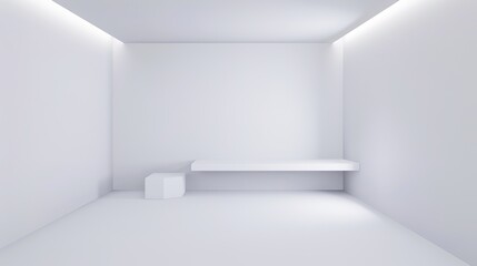 White Minimalist Booth - a sleek and modern display concept. The white minimalist design creates a clean and inviting space.
