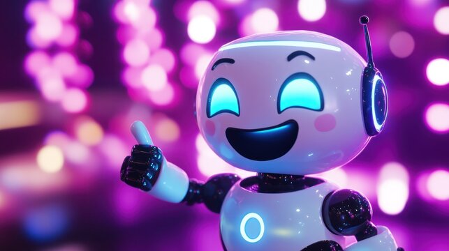 Friendly Robot with a Thumbs Up