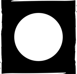 Square brush frame elements with circle border layout