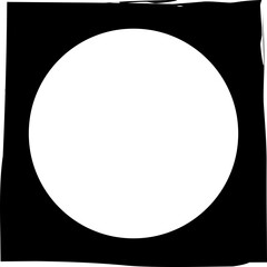 Square brush frame elements with circle border layout