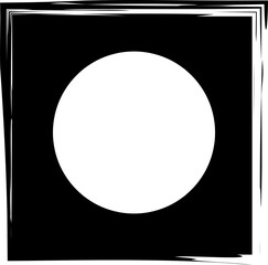 Square brush frame elements with circle border layout