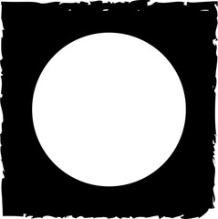 Square brush frame elements with circle border layout