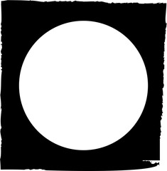 Square brush frame elements with circle border layout