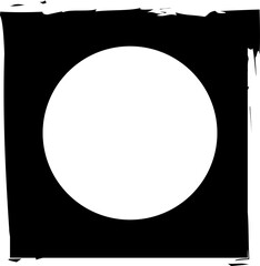 Square brush frame elements with circle border layout