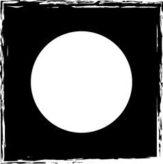 Square brush frame elements with circle border layout