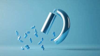 Magnetic pull effect with icons representing customers, symbolizing business lead generation concept