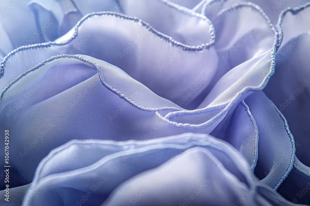 Poster This image features soft lavender fabric with delicate, flowing curves and folds, creating an abstract and gentle visual effect filled with elegance and harmony.