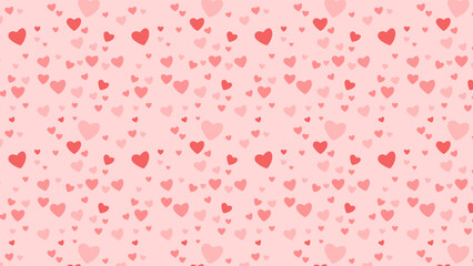 Pink background illustration with lots of hearts, for Valentine's Day.