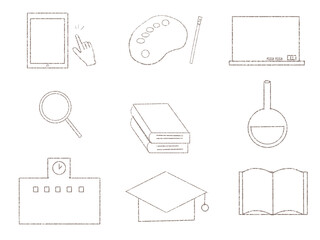 set of school icons