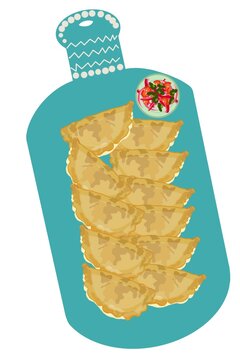 Meat pie, flower empanada, pastechi 