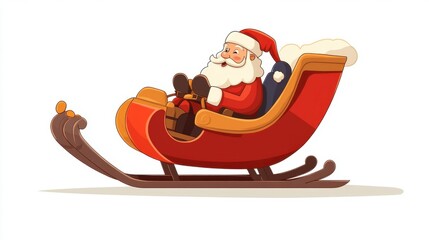 santa claus with sledge