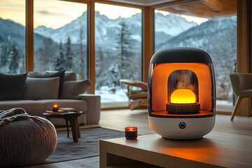 Smart lamps with warm, soft lighting creating a cozy home atmosphere, perfect for relaxation and comfort, easily controlled via smartphone for a modern touch.
