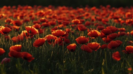 Poppy Field at Sunset