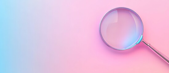A magnifying glass on a soft gradient background.