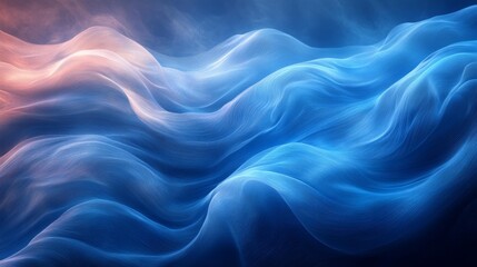 Obraz premium Abstract Blue Flowing Waves Background. Generative AI