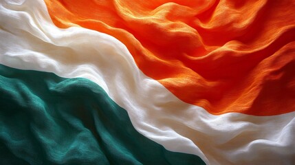 Indian Flag Waving in the Wind Background. Generative AI
