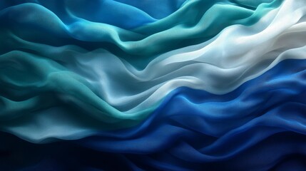 Fototapeta premium Wavy Fabric Texture in Shades of Blue and Green. Generative AI