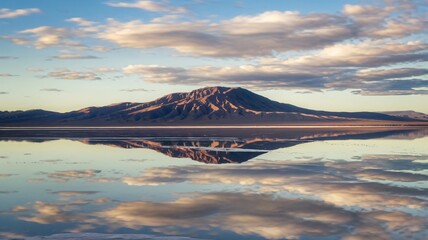 Vast salt flats reflecting the sky, creating an endless mirror effect