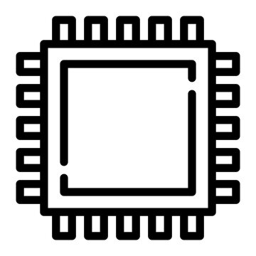 black outline cpu chip