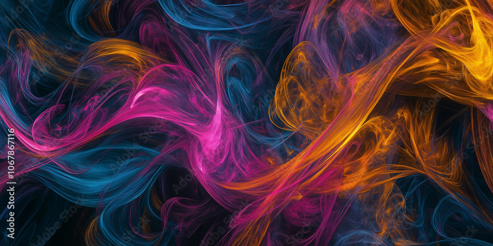 Aufkleber colorful swirling smoke creating abstract patterns in vibrant hues