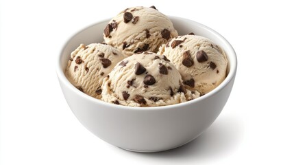 Close-Up View of Brimming White Bowl of Ice Cream