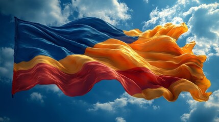 Sri Lanka Flag Waving Against the Sky. Generative AI