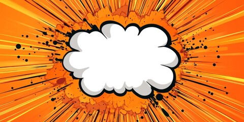 Vibrant Pop Art Dialogue: A Comic Speech Bubble on an Orange Background