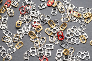 Silver, Gold, and Red A Collection of Can Pull Tabs