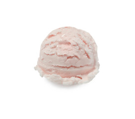 Scoop of yummy ice cream isolated on white