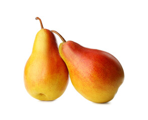 Fresh ripe juicy pears isolated on white