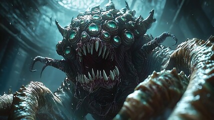 render illustration of an alien monster