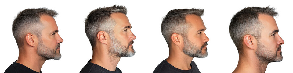 Obraz premium Four different men with varying degrees of hair loss