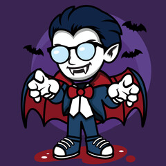 Cute Vampire Illustration