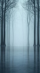 Foggy Forest Reflections   Eerie Atmosphere  Mystical Nature  Watery Landscape