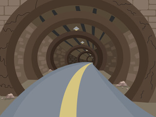 illustration of public infrastructure of tunnel