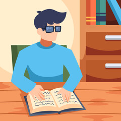 Office Life illustration busy with books