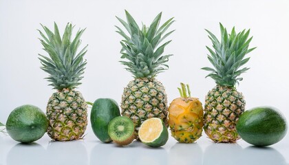 Pineapple on white background. Pineapple Fruit Isolated.