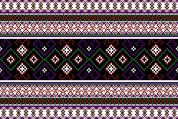 Ethnic pattern seamless, Geometric design ,Aztec embroidery border seamless patterns.ethnic design,  pattern art wallpaper Background, Design for fabric, curtain, carpet ,geometry seamless pattern