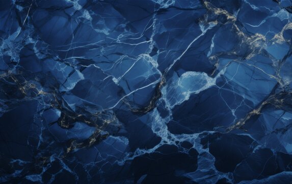 A blue marble wall with a gold border