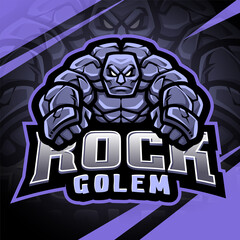 Rock golem esport mascot logo design
