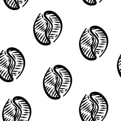 Coffee beans pattern for packaging. Coffee beans pattern background. Coffee beans background. Pattern background with coffee beans.