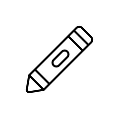 Crayon icon Outline set in black and white color