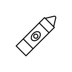 Crayon icon Outline set in black and white color