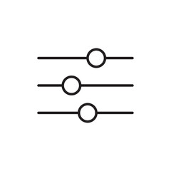 Filter control icon Outline set in black and white color
