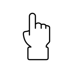 Finger icon Outline set in black and white color