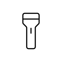 Flashlight icon Outline set in black and white color