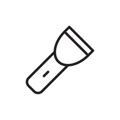 Flashlight icon Outline set in black and white color