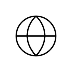 Globe icon Outline set in black and white color