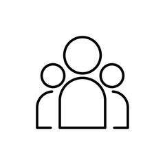 Group icon Outline set in black and white color