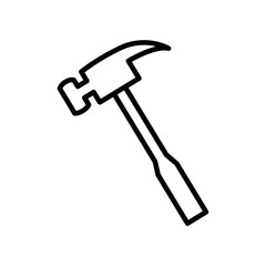 Hammer icon Outline set in black and white color